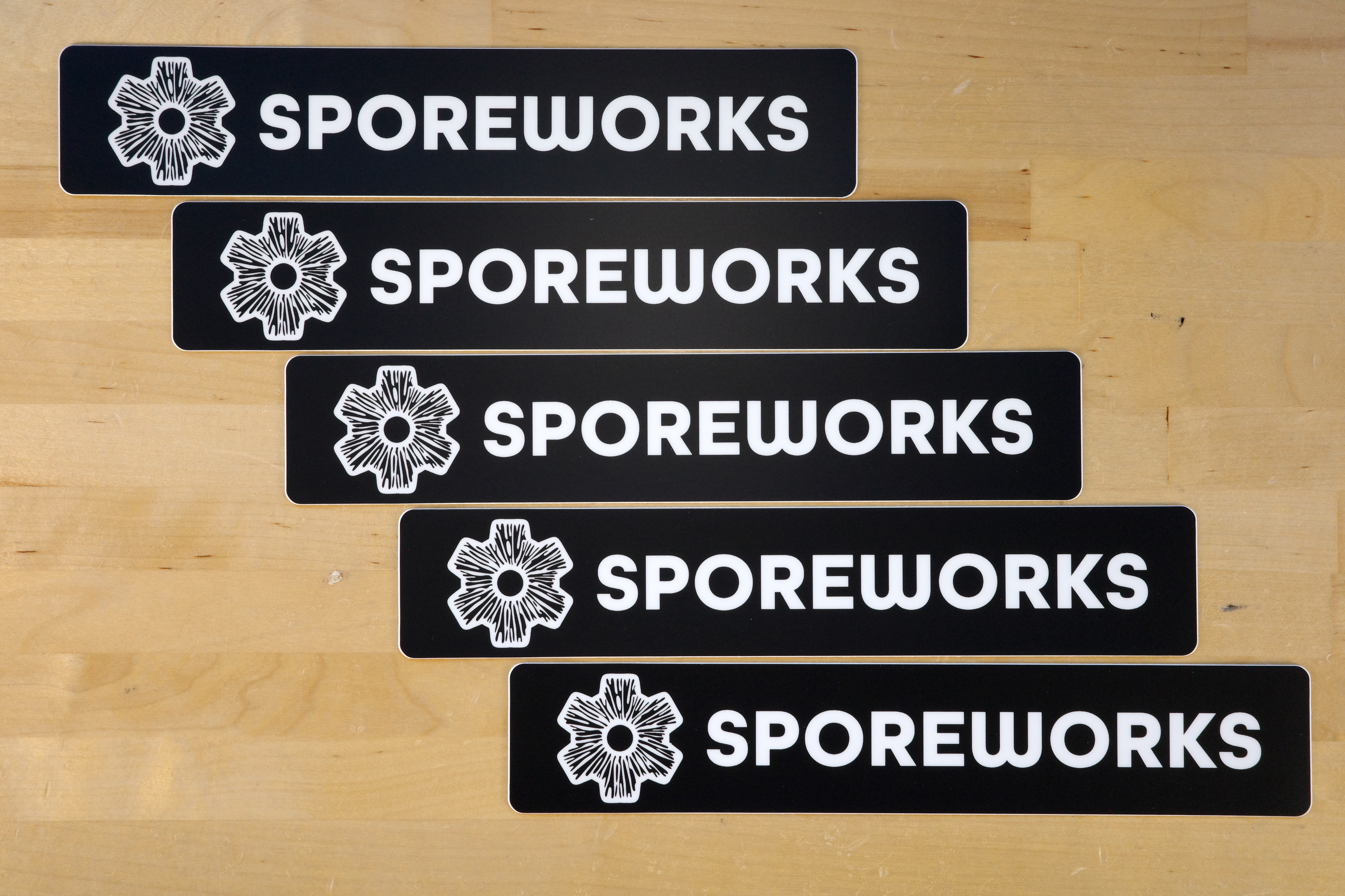 Sporeworks Original B/W Logo Sticker (5 pack) 